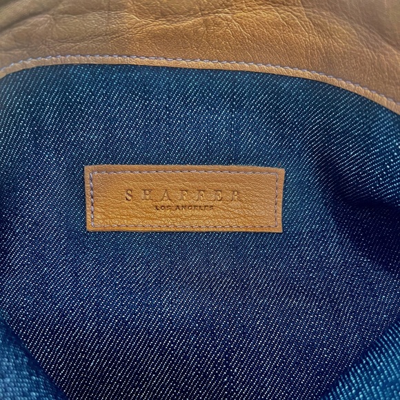 Designer Denim Leather Tassel Clutch Bag - Picture 2 of 6